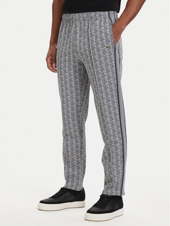 Lacoste Lacoste Spodnji del trenirke Paris Monogram XH1440 Siva Regular Fit
