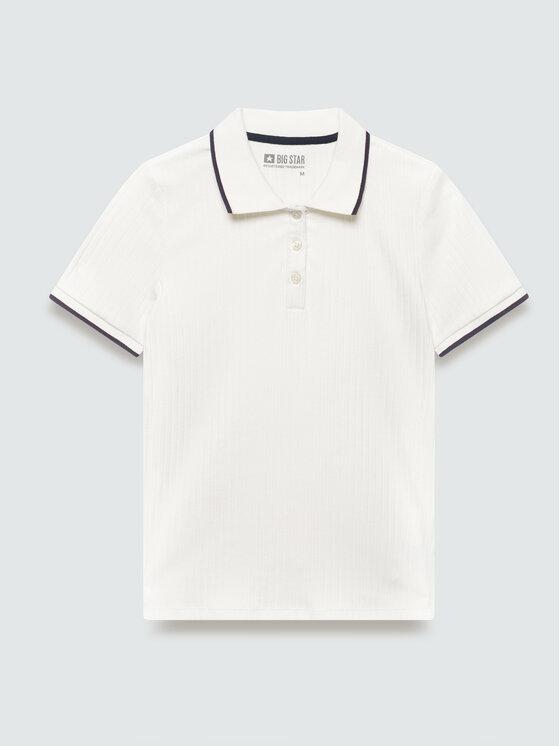 BIG STAR BIG STAR Polo SESSA Biały Basic Fit