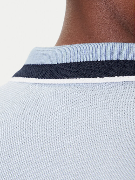 BOSS BOSS Polo Peoxfordlong_1 50544845 Błękitny Regular Fit