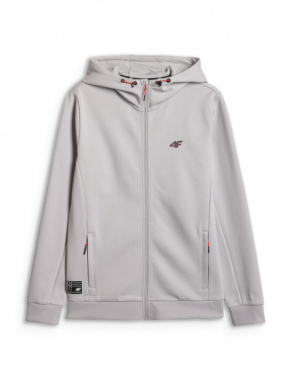 4F 4F Bluza MONOCHROME MOVEMENT Szary jasny Regular Fit