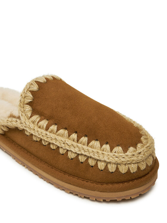 Mou Mou Pantofole Slipper Full Eskimo Stitch FW161007A Marrone