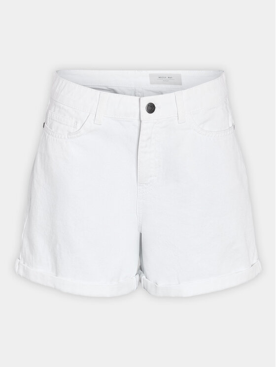 Noisy May Noisy May Дънкови шорти Smiley 27029288 Бял Relaxed Fit