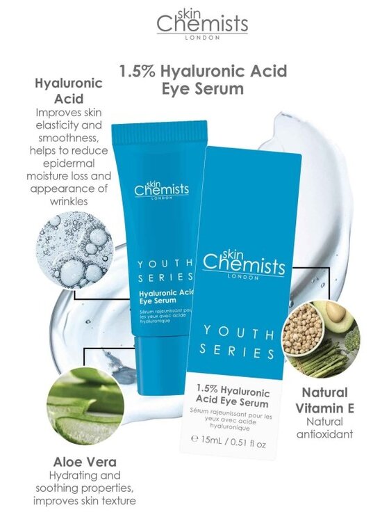 skinChemists skinChemists Serum pod oczy z kwasem hialuronowym 15 ml Serum