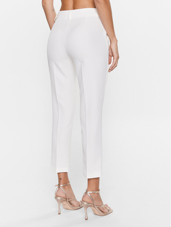 Liu Jo Liu Jo Hlače iz tkanine WA3188 T7896 Écru Slim Fit