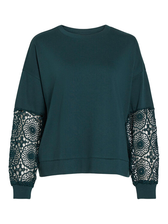 Vila Vila Majica dugih rukava 14089888 Zelena Relaxed Fit