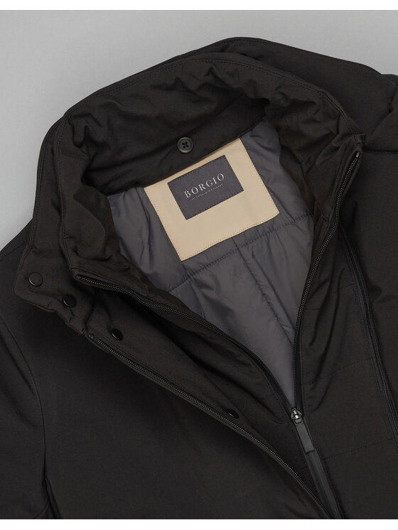 Borgio Borgio Płaszcz nizza Czarny Slim Fit