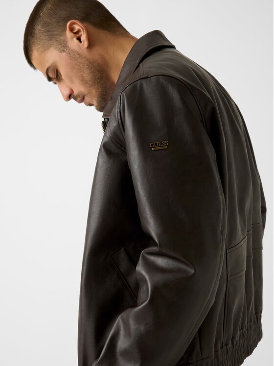 Guess Guess Μπουφάν από απομίμηση δέρματος M6RL0A WJ260 Καφέ Regular Fit