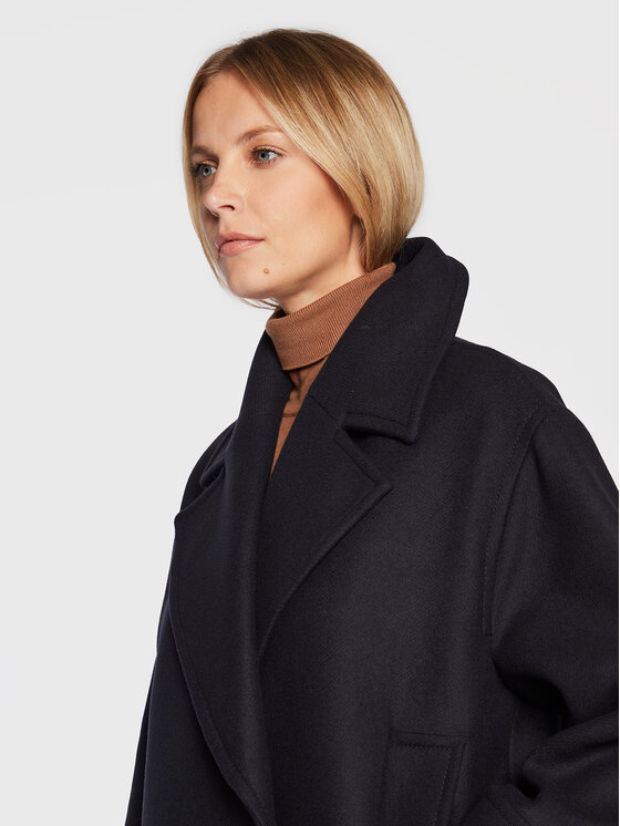 IVY OAK IVY OAK Płaszcz wełniany Carly IO1122F1050 Granatowy Relaxed Fit