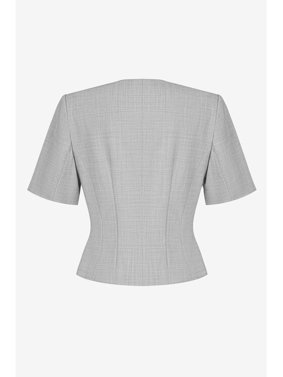 BENU BENU Marynarka z krótkim rękawem Szary Regular Fit