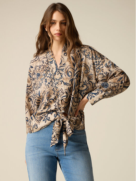 Oltre Oltre Blusa 5085J000923N0R2 Crema Regular Fit