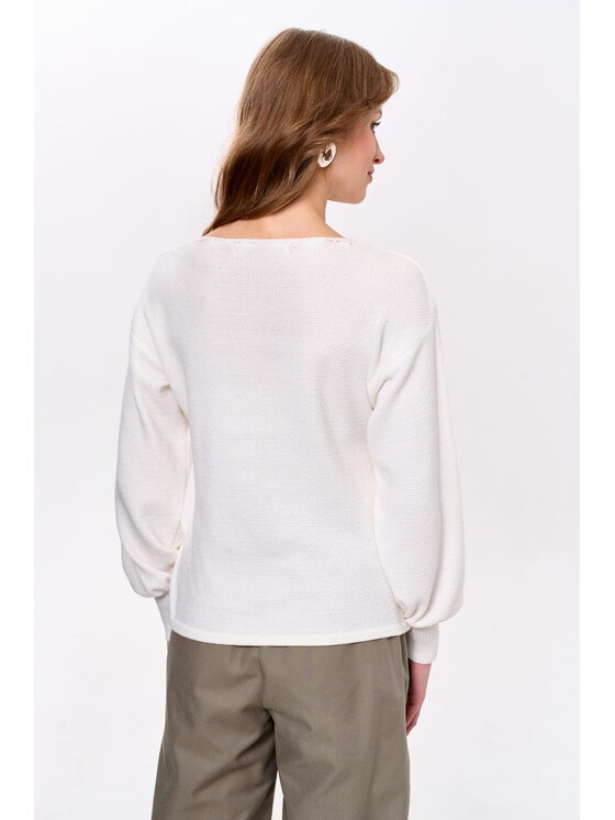 blue shadow blue shadow Sweter Turan Écru Regular Fit