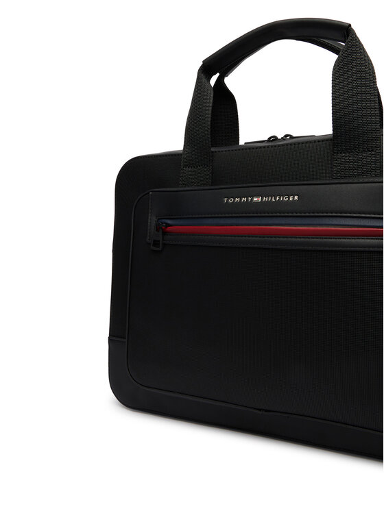 Tommy Hilfiger Tommy Hilfiger Чанта за лаптоп Th Foundation Computer Bag AM0AM14158 Черен