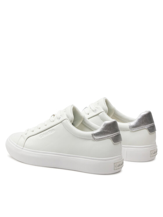 Calvin Klein Calvin Klein Snīkeri Vulcanized Lace Up Lth HW0HW02134 Balts