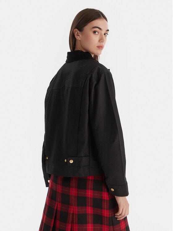 Hunter Hunter Μπουφάν μεταβατικό Leith HARW0065251 Μαύρο Oversize