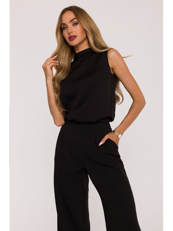 Made of Emotion Made of Emotion Kombinezon M382 Czarny Wide Leg