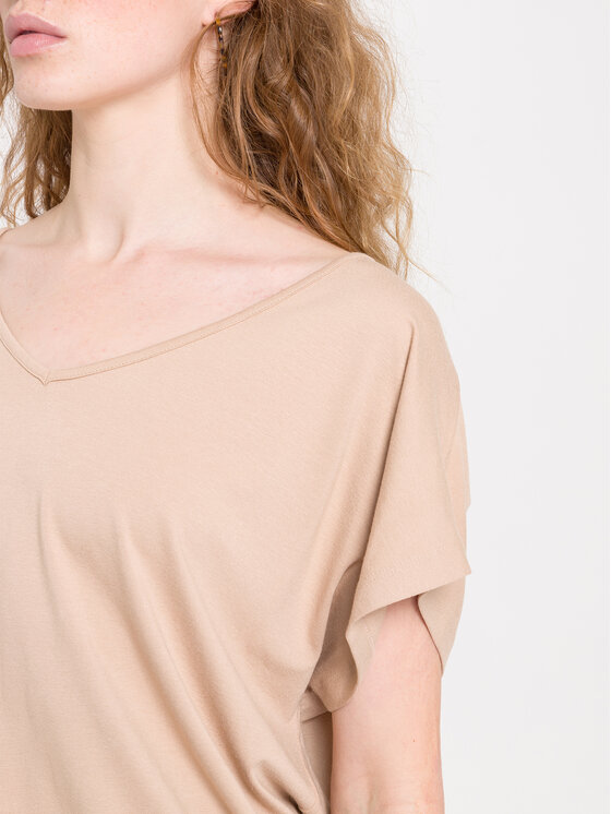 Cross Jeans Cross Jeans T-Shirt 55921-105 Beżowy Oversize