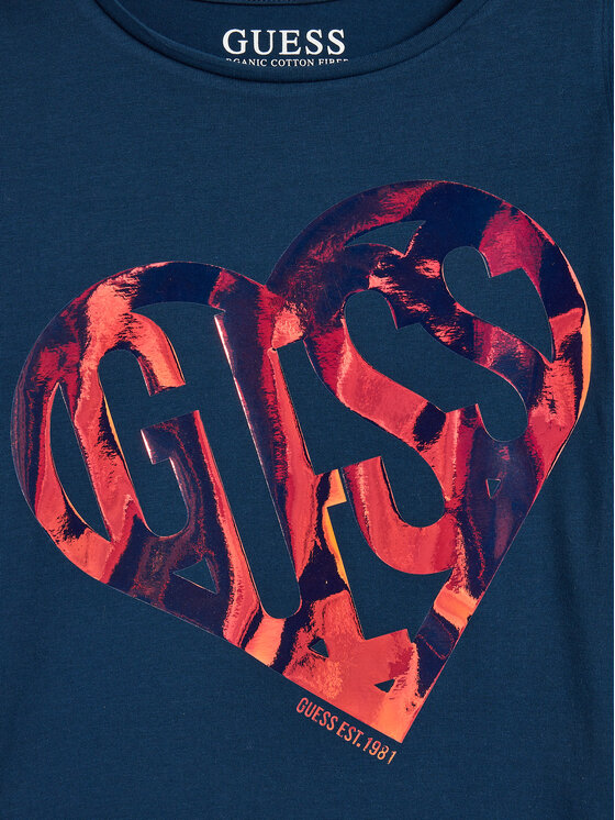 Guess Guess Tričko J4YI42 K6YW4 Tmavomodrá Regular Fit