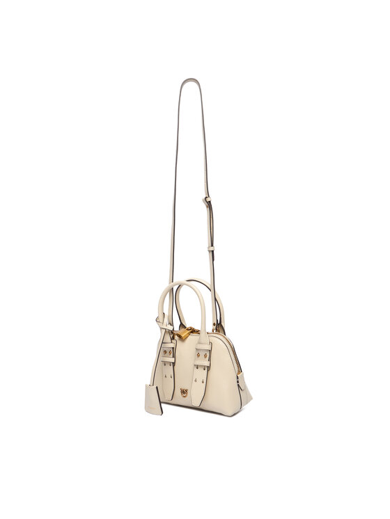 PINKO PINKO Borsetta Bowling Bag Zip Mini AI 25-26 PLTT 105333 A0QO Écru