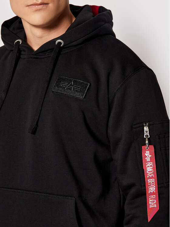 Alpha Industries Alpha Industries Μπλούζα Stripe 178314 Μαύρο Regular Fit