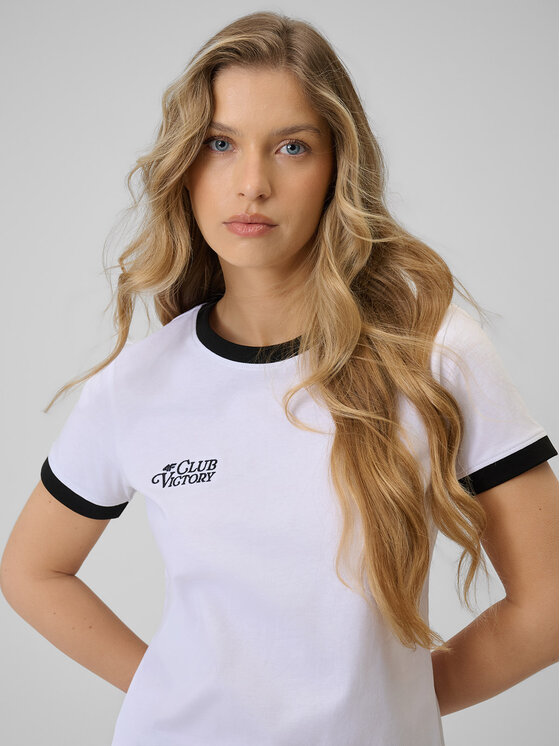 4F 4F T-Shirt SPORTS CLUB Biały Regular Fit