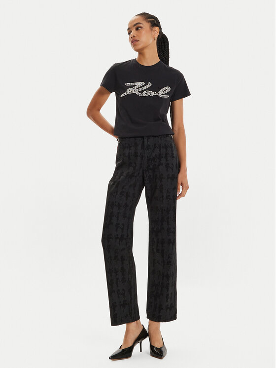 KARL LAGERFELD KARL LAGERFELD Traperice 245W1103 Crna Straight Fit