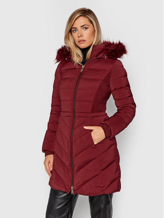 Guess Guess Vatovaná bunda Cecilia W1BL32 WE4P2 Bordó Regular Fit