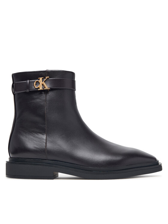 Calvin Klein Calvin Klein Боти Square Ankle Boot Lth Mg Hdw HW0HW03186 Тъмнокафяв
