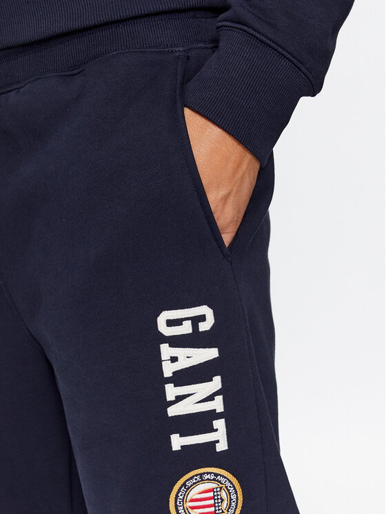 Gant Gant Spodnie dresowe Crest Pants 2006075 Granatowy Relaxed Fit