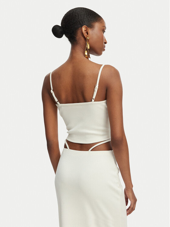 Guess Guess Marškinėliai E6GP01 KG322 Kreminė Slim Fit