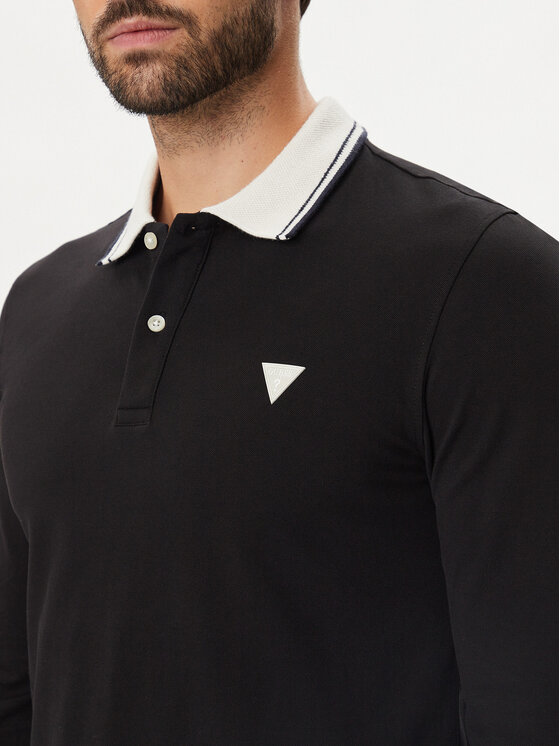 Guess Guess Поло M6BP58 K6201 Чорний Slim Fit