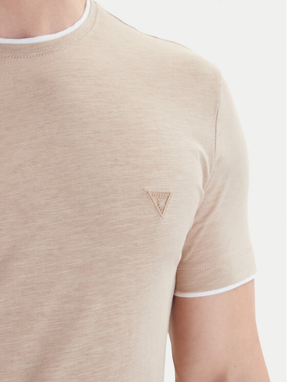 Guess Guess T-Shirt F6GI06 K6XN4 Beige Slim Fit