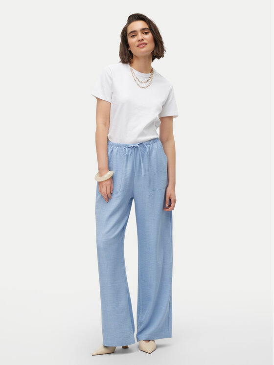 Vero Moda Vero Moda Hlače iz tkanine Melaney 10316385 Modra Loose Fit