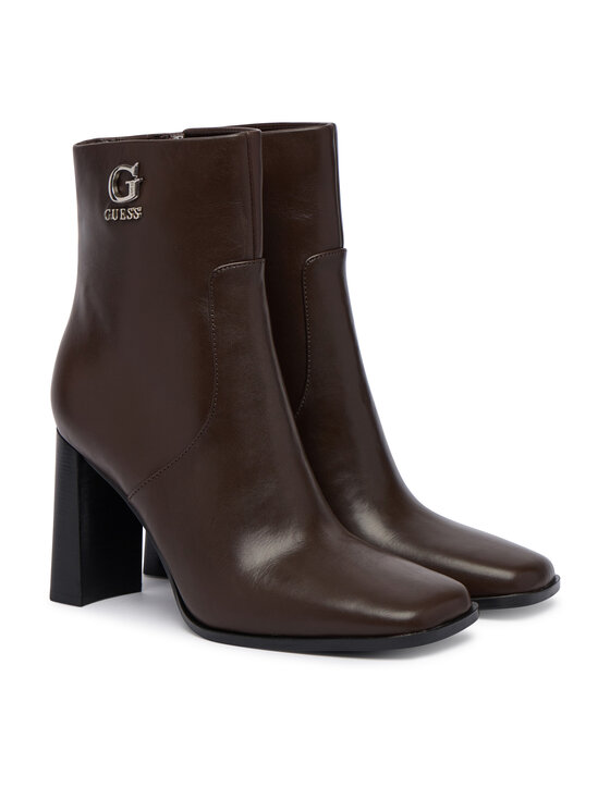 Guess Guess Botki FLFGED LEA10 Brązowy ciemny