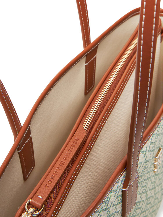 Tommy Hilfiger Tommy Hilfiger Torebka Th Monoplay Leather Mini Tote AW0AW17415 Zielony