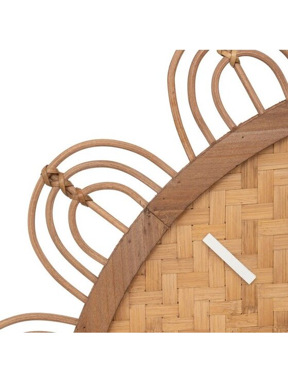 MIAhome MIAhome Zegar ścienny pleciony rattan 65 cm Beżowy