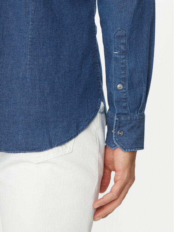 Michael Kors Michael Kors Teksasärk MD0MD91441 Tumesinine Slim Fit