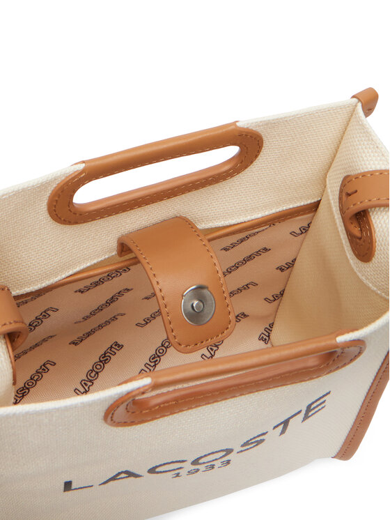 Lacoste Lacoste Soma Small Heritage Canvas Tote NF5232TD Gaiši bēša