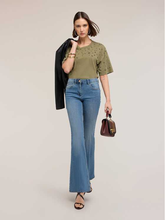 Motivi Motivi Jeans P427Q804712N004 Turchese Flare Fit