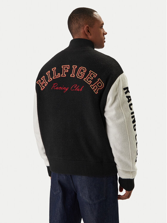 Tommy Hilfiger Tommy Hilfiger Bomber stila jaka MW0MW42581 Melns Regular Fit