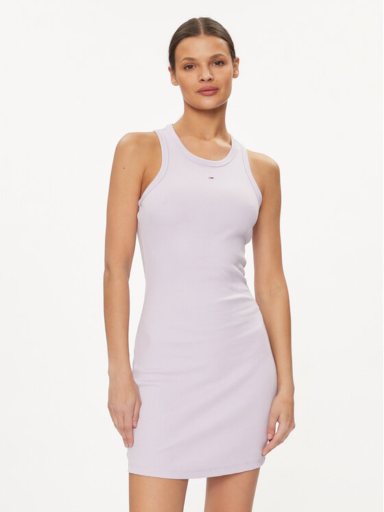 Tommy Jeans Tommy Jeans Rochie de vară Essential DW0DW17406 Violet Slim Fit
