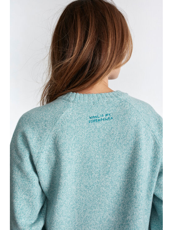 B SIDES B SIDES Sweter SUPERPOWER Niebieski Regular Fit