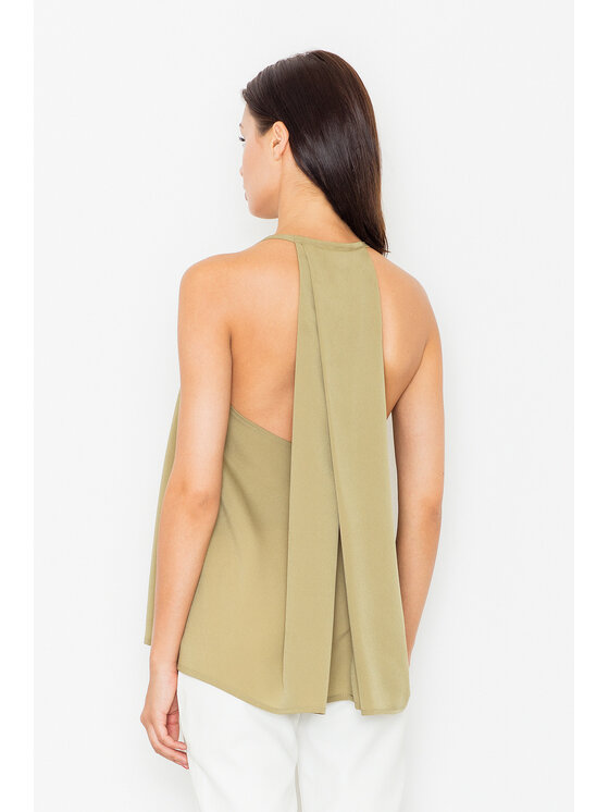 FIGL FIGL Bluzka M480 Khaki Regular Fit
