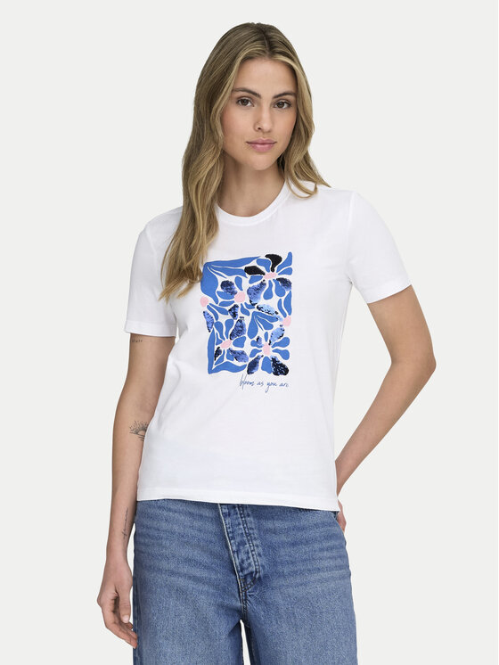 ONLY ONLY Тишърт Kita 15367568 Бял Regular Fit