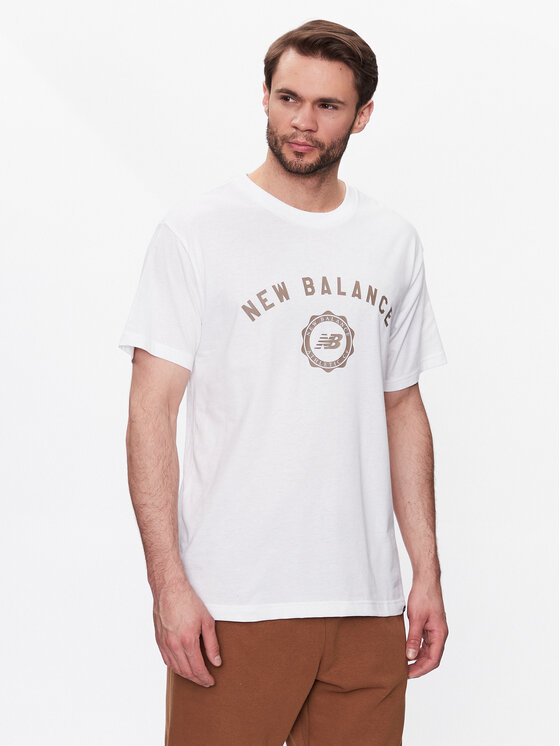 New Balance New Balance Majica Sport Seasonal Graphic MT31904 Bela Relaxed Fit