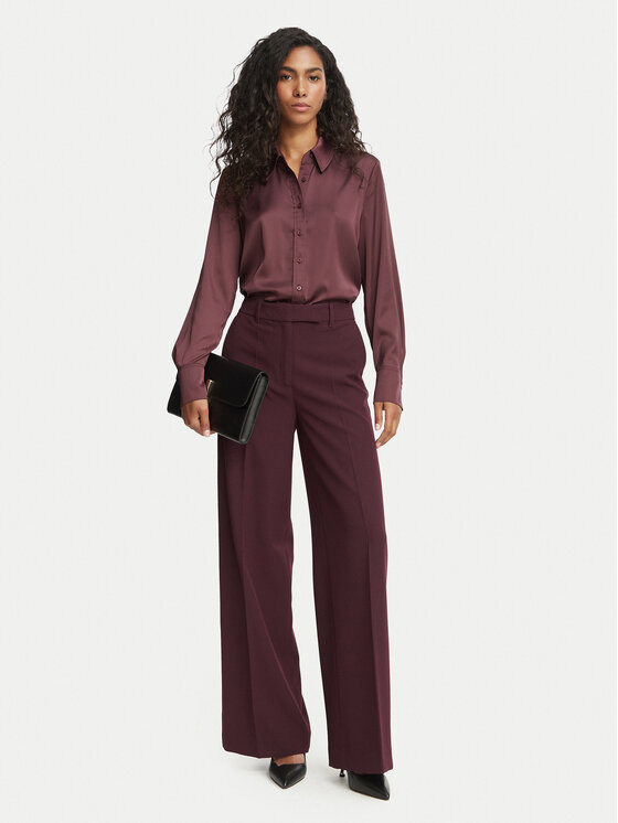 Tommy Jeans Tommy Jeans Pantaloni di tessuto Tuxedo  WW0WW51858 Bordeaux Wide Leg
