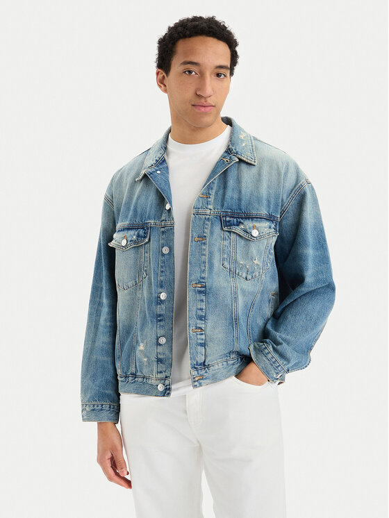 Tommy Jeans Geacă de blugi DM0DM22472 Albastru Regular Fit
