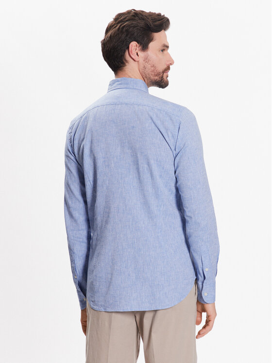 La Martina La Martina Camicia VMC004 TL072 Blu Slim Fit