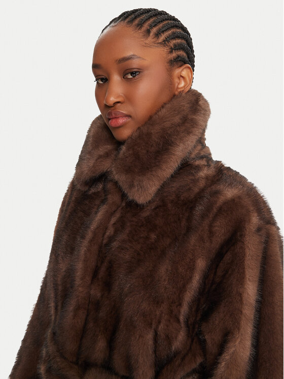 TWINSET TWINSET Pelzmantel 252AT2190 Braun Relaxed Fit
