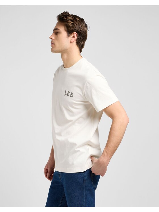 Lee Lee T-shirt RELAXED GRAPHIC TEE Bianco Relaxed Fit