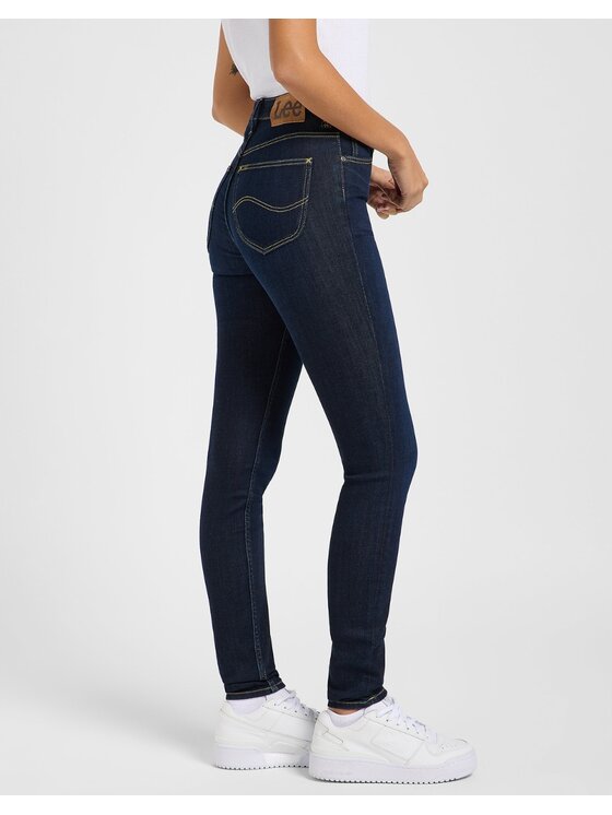 Lee Lee Jeansy Scarlett High Niebieski Skinny Fit